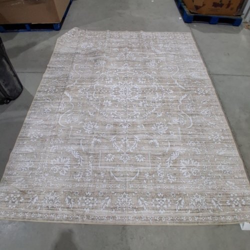 RUGSPACE PERSIAN ARABESQUE AREA RUG - 6FT X 9FT - BEIGE/WHITE image 2