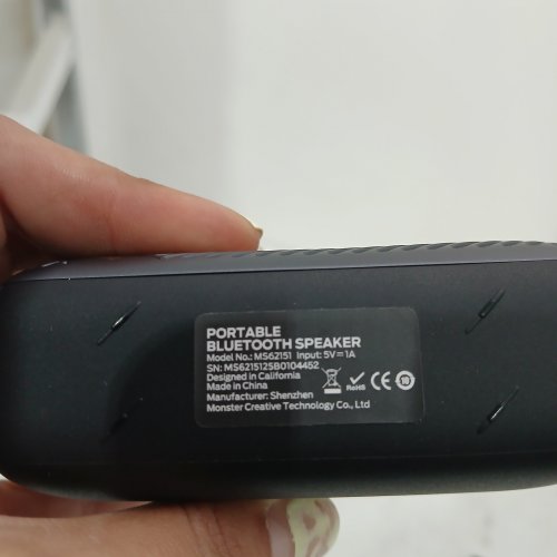 MONSTER S360 PORTABLE WATERPROOF BLUETOOTH SPEAKER WITH 20H PLAYTIME - 5 V 1A - BLACK (MODEL: M56215) image 2
