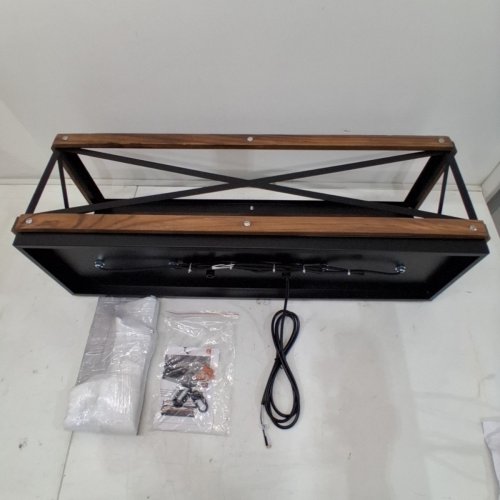 RUSTIC FARMHOUSE WOOD 5-LIGHT LINEAR PENDANT CHANDELIER - 31.5" - 60W - E26 - BLACK AND BROWN (MODEL:6713-5) image 3