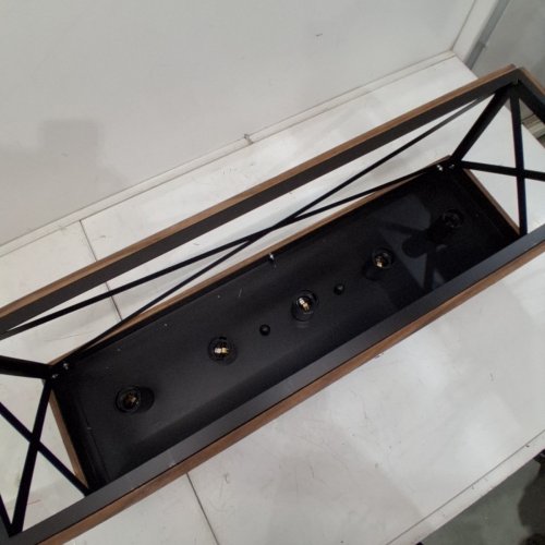 RUSTIC FARMHOUSE WOOD 5-LIGHT LINEAR PENDANT CHANDELIER - 31.5" - 60W - E26 - BLACK AND BROWN (MODEL:6713-5) image 5