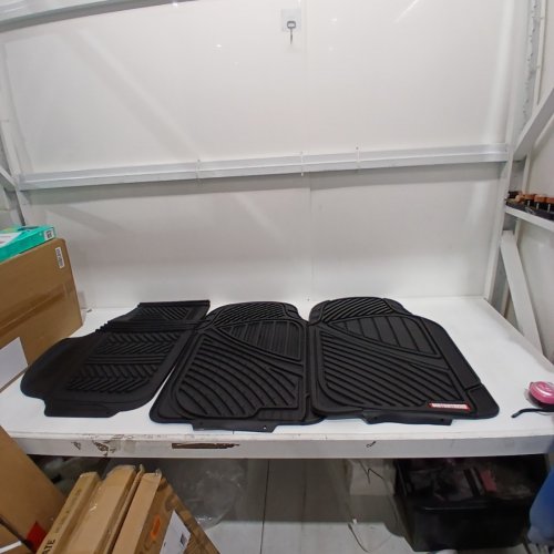 3PC MOTOR TREND UNIVERSAL RUBBER FLOOR MATS & LINERS - BLACK image 2