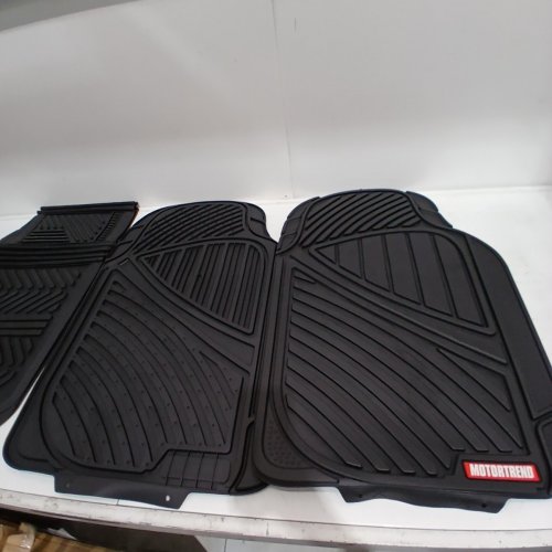 3PC MOTOR TREND UNIVERSAL RUBBER FLOOR MATS & LINERS - BLACK image 3