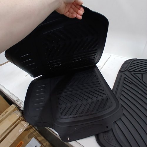 3PC MOTOR TREND UNIVERSAL RUBBER FLOOR MATS & LINERS - BLACK image 5