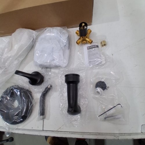 MOEN ENGAGE MAGNETIX MATTE BLACK MULTI-FUNCTION HANDSHOWER AND RAINFALL SHOWER HEAD TRIM COMBO WITH SHOWER HANDLE, TUB SPOUT, METAL HOSE AND VALVE - MATTER BLACK (MODEL: 82304BL) image 3