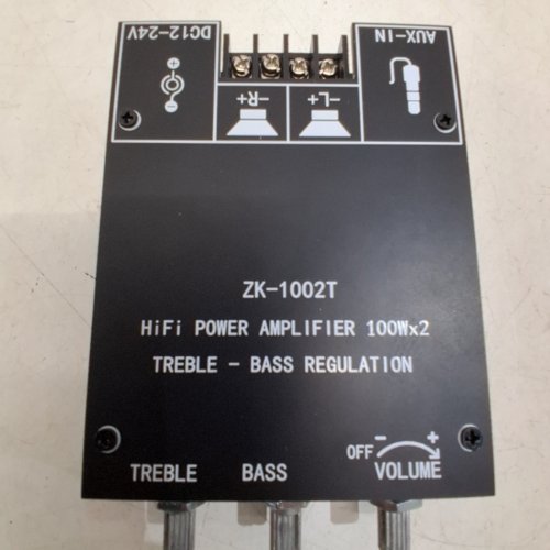 HIFI POWER AMPLIFIER - 100W X2, 12-24 V - BLACK (MODEL: ZK-1002T) image 5