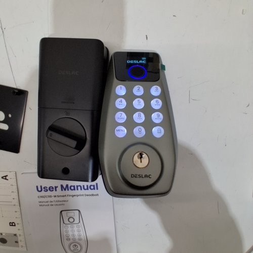 DESLOC KEYLESS ENTRY DOOR LOCK FINGERPRINT KEYPAD DEADBOLT SMART SCREEN AUTO LOCK IP54 - SATIN NICKEL (MODEL: C110) image 2