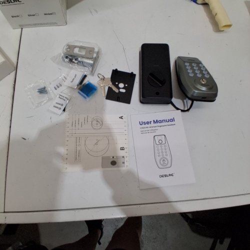 DESLOC KEYLESS ENTRY DOOR LOCK FINGERPRINT KEYPAD DEADBOLT SMART SCREEN AUTO LOCK IP54 - SATIN NICKEL (MODEL: C110) image 4