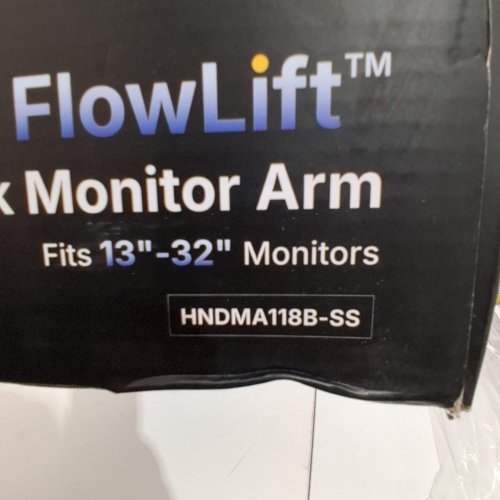 HUANUO FLOWLIFT PRO DESK MONITOR ARM WITH TILT/SWIVEL/ROTATION - FITS 13" - 32" MONITORS - BLACK (MODEL: HNDMA118B-SS) image 2