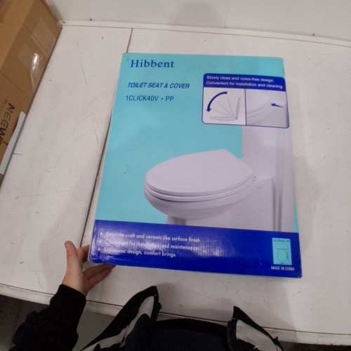 HIBBENT PREMIUM ONE CLICK RELEASE SLOW CLOSE ELONGATED TOILET SEAT WITH COVER - 18.5" - WHITE (MODEL: 1CLICK40V) image 4