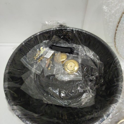 2PK EFFIQ-RATE ROUND MAIFANITE-COATED CHAFING DISH BUFFET SET WITH GLASS LIDS AND UTENSILS - 5 QT - GOLD/BLACK (MODEL: GSKY-CY003P-41120) image 9