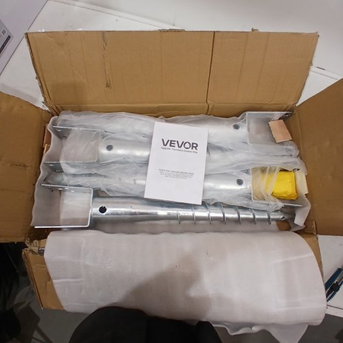 4PK VEVOR NO DIG GROUND SPIKE ANCHOR FOR FENCE POSTS 27'' - SILVER - (MODEL: UX-3.5-27-4) image 2