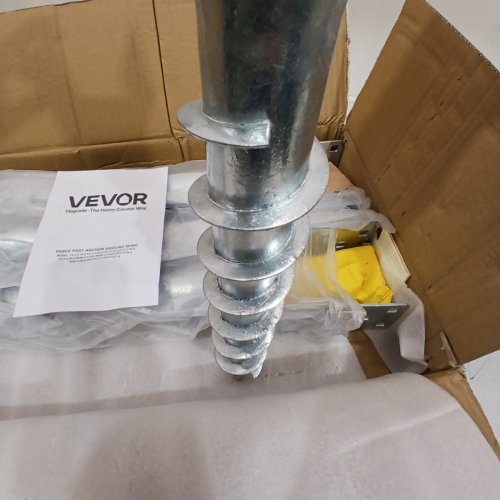 4PK VEVOR NO DIG GROUND SPIKE ANCHOR FOR FENCE POSTS 27'' - SILVER - (MODEL: UX-3.5-27-4) image 4