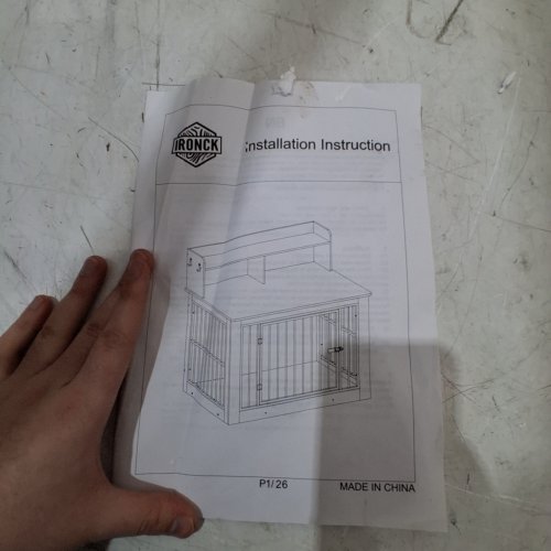 IRONCK WOODEN DOG CRATE FURNITURE - 43.3" X 29.9" X 41.1" - BROWN AND BLACK image 7