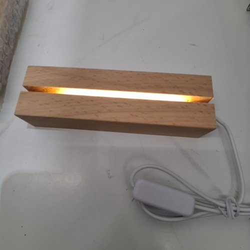 4PK Lyshujli WOODEN LED LIGHT DISPLAY BASES FOR ACRYLIC ART - 6" - WARM WHITE image 2