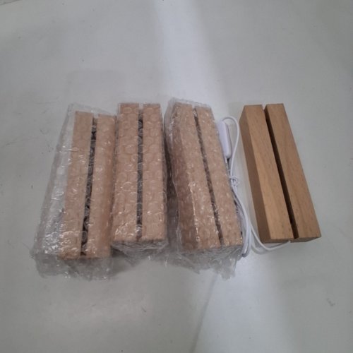 4PK Lyshujli WOODEN LED LIGHT DISPLAY BASES FOR ACRYLIC ART - 6" - WARM WHITE image 3