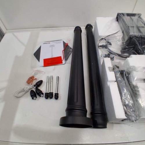 OPAXIS DUSK TO DAWN THREE-HEAD OUTDOOR LAMP POST LIGHT - 120V - BLACK (MODEL: P86493E) image 3