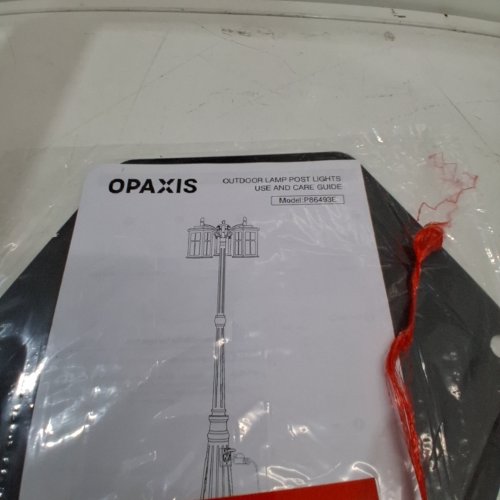 OPAXIS DUSK TO DAWN THREE-HEAD OUTDOOR LAMP POST LIGHT - 120V - BLACK (MODEL: P86493E) image 4