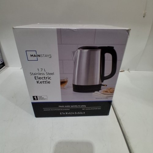 MAINSTAYS STAINLESS STEEL ELECTRIC KETTLE - 1.7L - SILVER image 4