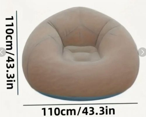 INFLATABLE FELT CHAIR - 43.3" X 43.3" - NAVY BLUE *AIR PUMP NOT INCLUDED* image 2