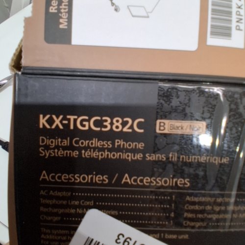 4PC PANASONIC DIGITAL CORDLESS PHONE SYSTEM SET - BLACK (MODEL: KX-TGC382C) image 3