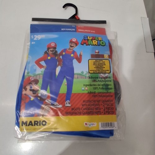 3PC KIDS SUPER MARIO CLASSIC COSTUME- SMALL - BLUE/RED image 2