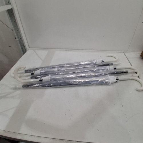 5PK - - GRAPHY RAIN CEREMONY WEDDING UMBRELLAS, J HANDLE - 30" - CLEAR image 2
