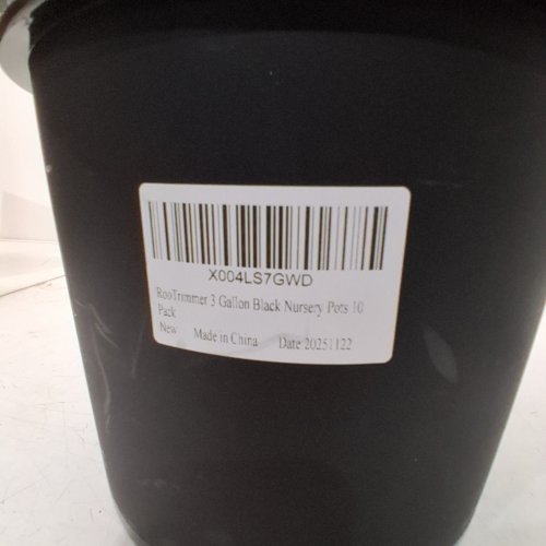 10PK ROOTRIMMER PLASTIC NURSERY POTS WITH DRAINAGE HOLES - 3GAL - BLACK image 2