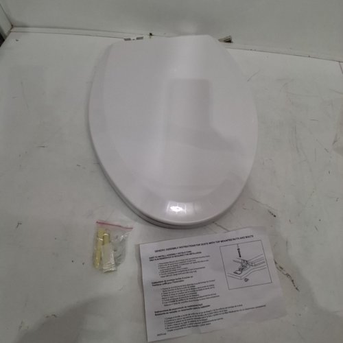 CENTOCO HEAVY DUTY MOLDED PLATIC ELONGATED CLOSED FRONT TOILET SEAT, WHITE (MODEL: DS900-001) image 2