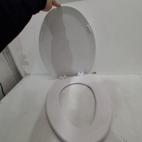 CENTOCO HEAVY DUTY MOLDED PLATIC ELONGATED CLOSED FRONT TOILET SEAT, WHITE (MODEL: DS900-001) image 3