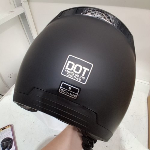 MOTORCYCLE OPEN FACE HELMET DOT CERTIFIED 3/4 HALF HELMET WITH SUN VISOR - MEDIUM - 57-58- GREY/BLACK (MODEL:YJ-CA3/4) image 2