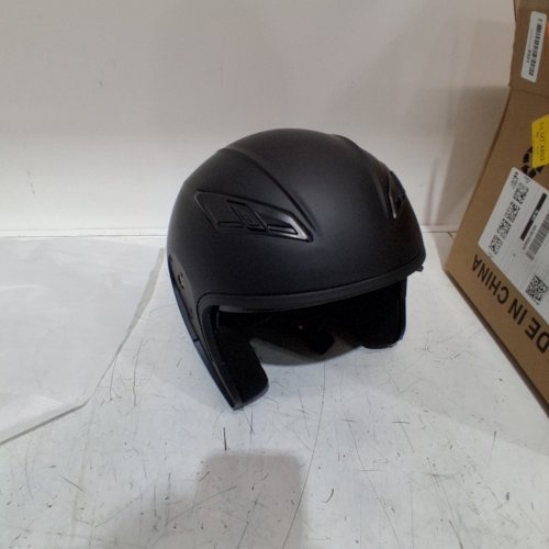 MOTORCYCLE OPEN FACE HELMET DOT CERTIFIED 3/4 HALF HELMET WITH SUN VISOR - MEDIUM - 57-58- GREY/BLACK (MODEL:YJ-CA3/4) image 3