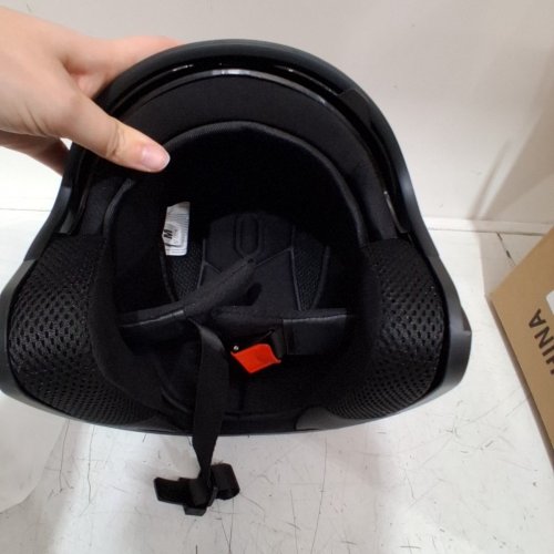 MOTORCYCLE OPEN FACE HELMET DOT CERTIFIED 3/4 HALF HELMET WITH SUN VISOR - MEDIUM - 57-58- GREY/BLACK (MODEL:YJ-CA3/4) image 4