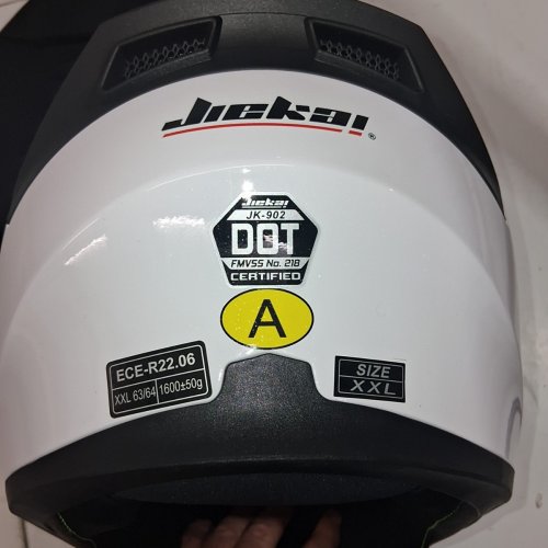 JIEKAI FULL FACE MOTORCYCLE HELMET DOT APPROVED - XXL - WHITE image 5