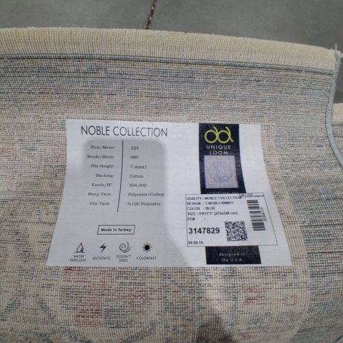 UNIQUE LOOM AREA RUG - 9FT X 11FT - BLUE (STYLE: T-NOBL1-KNM13) image 2