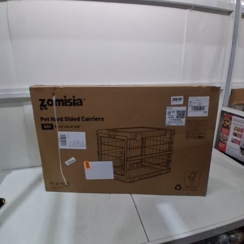 ZOMISIA HARD SIDED COLLAPSIBLE PET KENNEL - 36" X 24" X 26" - BEIGE image 5