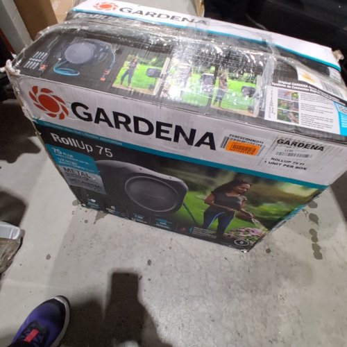 GARDENA ROLLUP WALL MOUNTED RETRACTABLE GARDEN HOSE REEL - 75FT - GRAY/BLUE - (MODEL: 20502-80) image 6