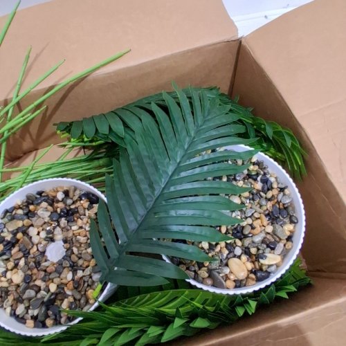 2PK YUANLNE MONSTERA DELICIOSA ARTIFICIAL PLANT IN POT - 25" - GREEN/WHITE image 4