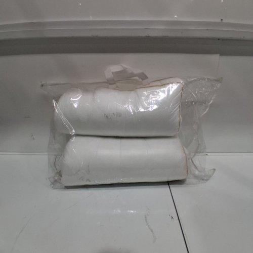 2PK DOCTOR PILLOW ITALIAN LUXURY BED SLEEP PILLOW WITH QUILTED & SMOOTH SIDE - QUEEN (20" X 30") - WHITE/BROWN - (MODEL: BK3616) image 2