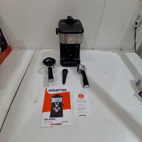 GOURMIA 4-SHOT STEAM ESPRESSO MAKER WITH FROTHING WAND - BLACK/SILVER (MODEL: GCM4210) image 3