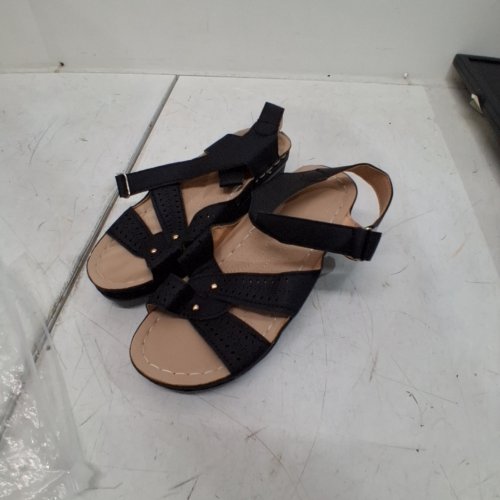 WOMAN'S MLKOZ SANDAL WEDGES - 5 - BLACK\BROWN image 2