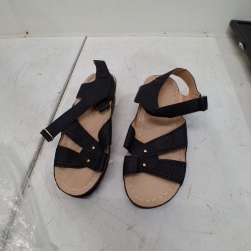 WOMAN'S MLKOZ SANDAL WEDGES - 5 - BLACK\BROWN image 3