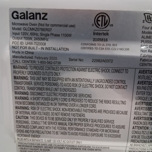 GALANZ RETRO-STYLE DIGITAL MICROWAVE OVEN - 0.7CU.FT - BLUE (MODEL: GLCMKZ07BER07) image 5
