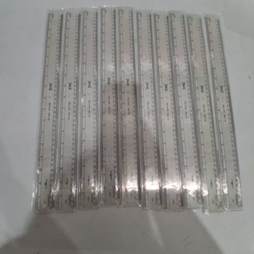 (10) OMEGA DELUX 1921/45 PLASTIC RULER - 18" - CLEAR/BLACK image 2