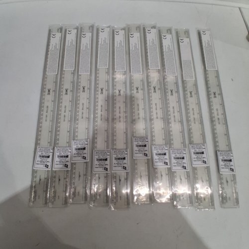(10) OMEGA DELUX 1921/45 PLASTIC RULER - 18" - CLEAR/BLACK image 3
