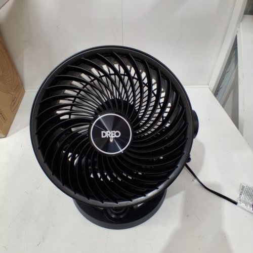 DREO PORTABLE TABLE TOP AIR CIRCULATOR FAN - 9" ROUND - 70FT TONG FLOW - 28DB LOW NOISE - 3 SPEED - 120° ADJUSTABLE TILT - BLACK (MODEL: DR-HAF002) image 2