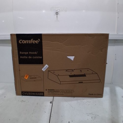 COMFEE' UNDER CABINET DUCTED/DUCTLESS CONVERTIBLE SLIM VENT RANGE HOOD, WITH 3 SPEED EXHAUST FAN AND 2 LED LIGHTS-30" -BLACK-(MODEL:CVU30W4ABB) image 9