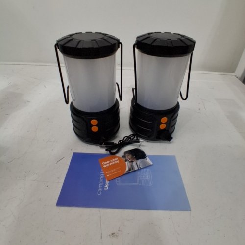 2PK NARUNDREN LED RECHARGEABLE CAMPING LANTERN, 4000MAH, 500LM - BLACK (MODEL: ‎ECL01) image 3