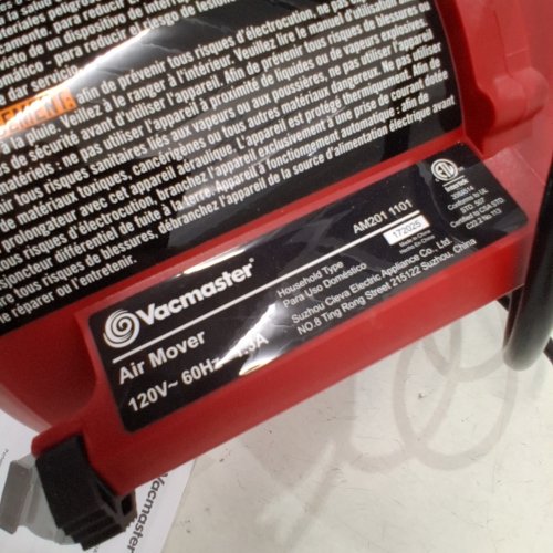 VACMASTER AIR MOVER AND FITNESS FAN - 550CFM, DRYING AND COOLING - RED/BLACK (MODEL: AM201 1101) image 4
