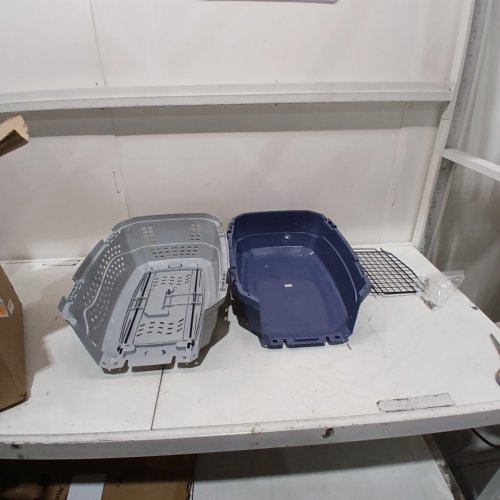 AMAZON BASICS PET CARRIER - EXTRA SMALL - GRAY AND BLUE image 2