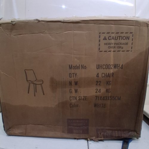 4PK AMOUNICOUPHOLSTERED CHAIRS - 20.5" X 22.8" X 32.7", 300LBS CAP - WHITE (MODEL: UHC002WH4) image 3